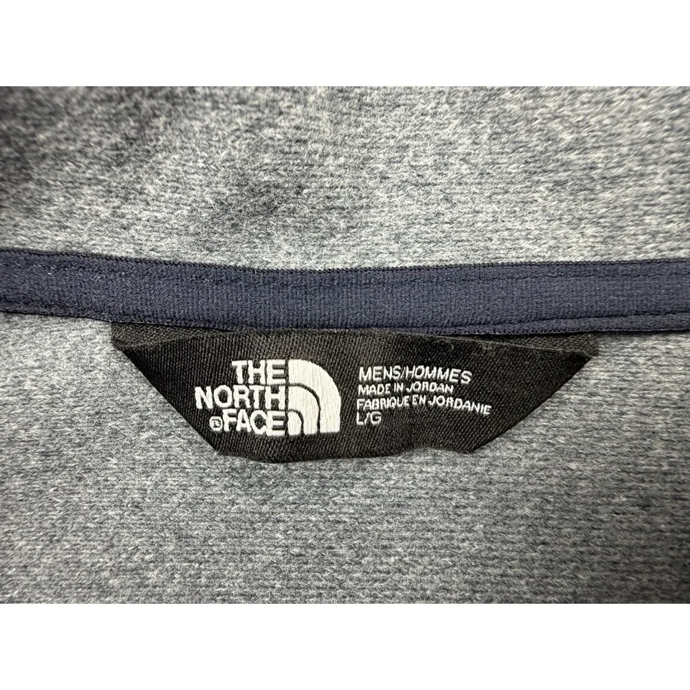 The North Face Grey 1/4 Zip Pullover Activewear Shirt With BIGGBY Logo Mens L